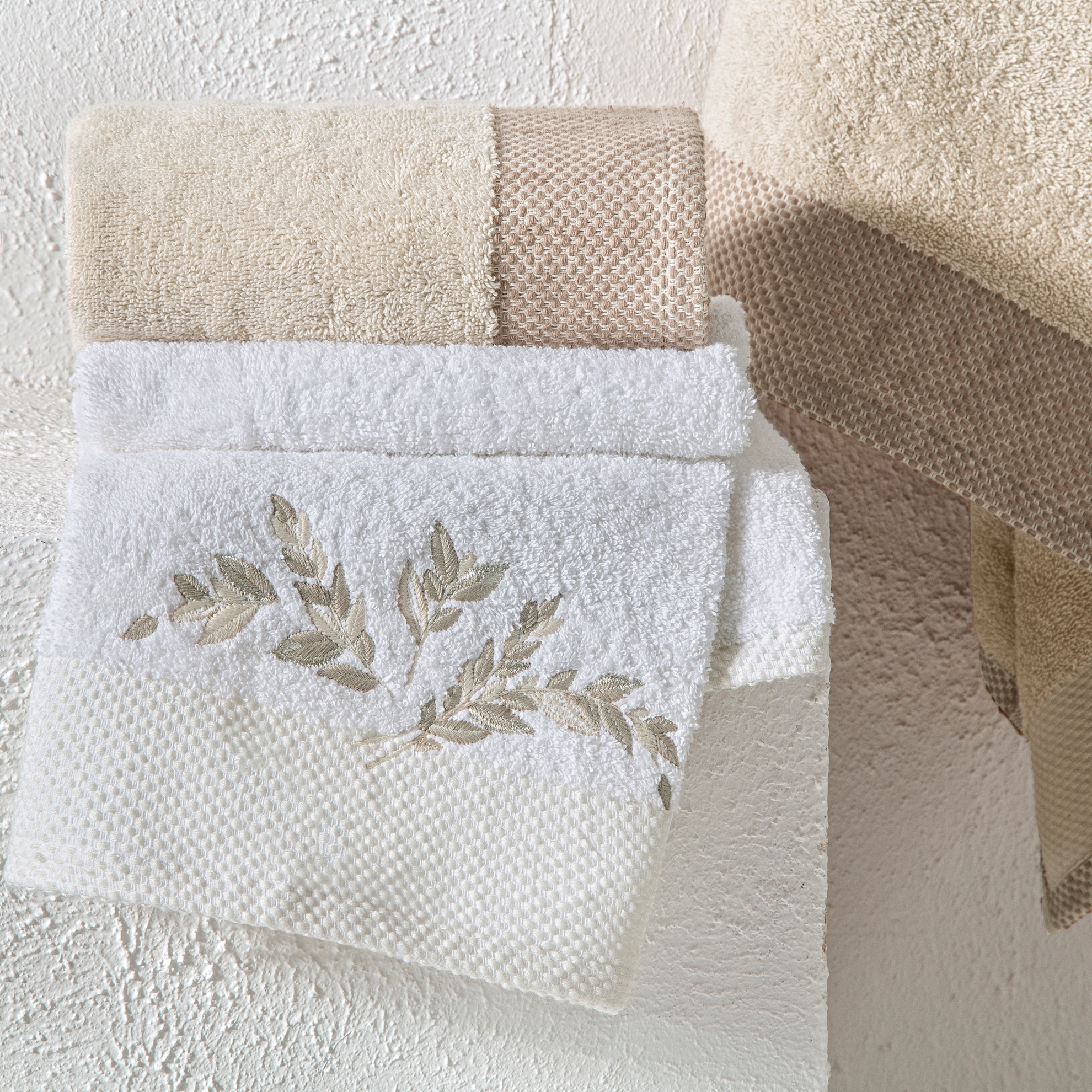 resm Taç Iris Pure Cotton Pamuk Hamam Seti Krem Camel