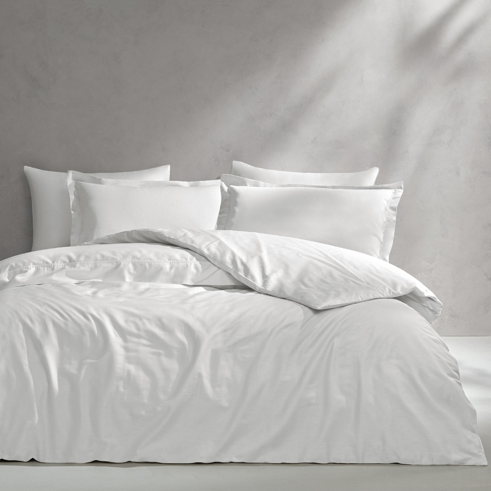 resm Linens Mix&Match Pamuk Saten 2'li Volanlı Yastık Kılıfı Seti Ekru