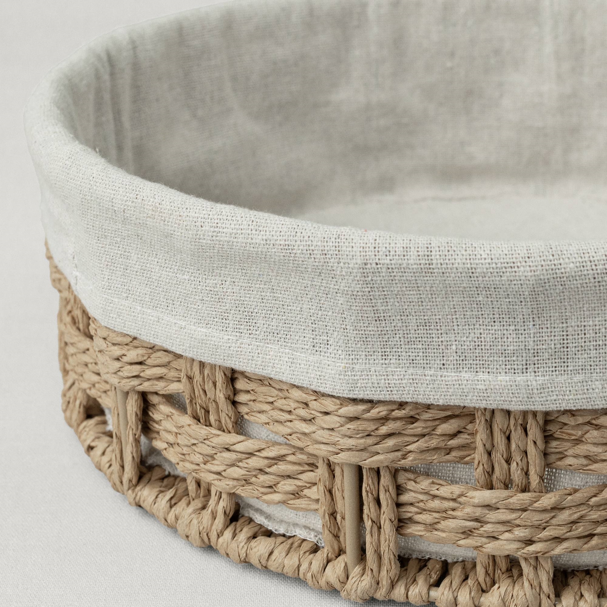 resm Linens Tidy Yuvarlak Sepet 29x10 Cm Naturel
