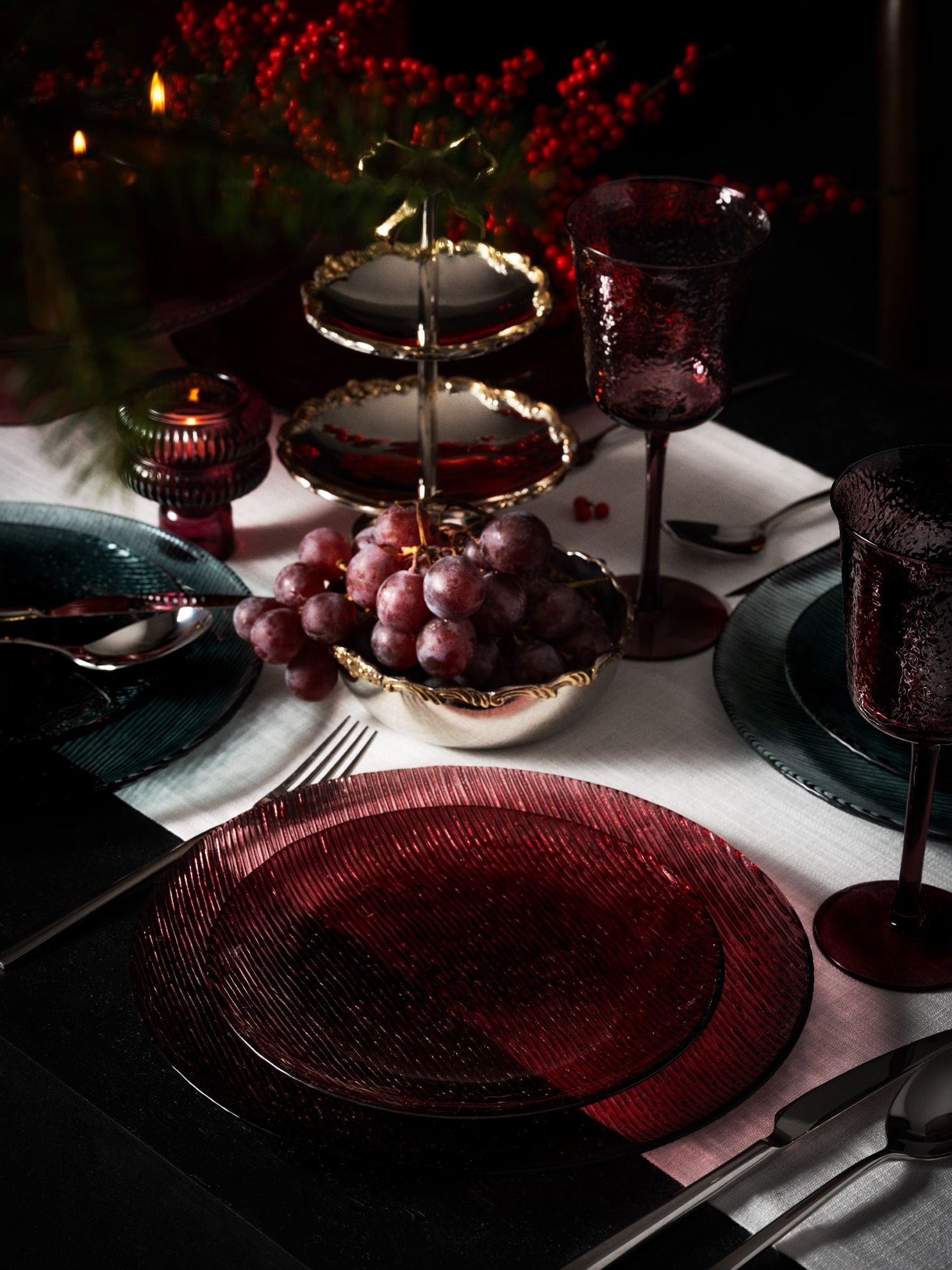 resm Linens Fine Servis Tabak 27 cm Yeşil