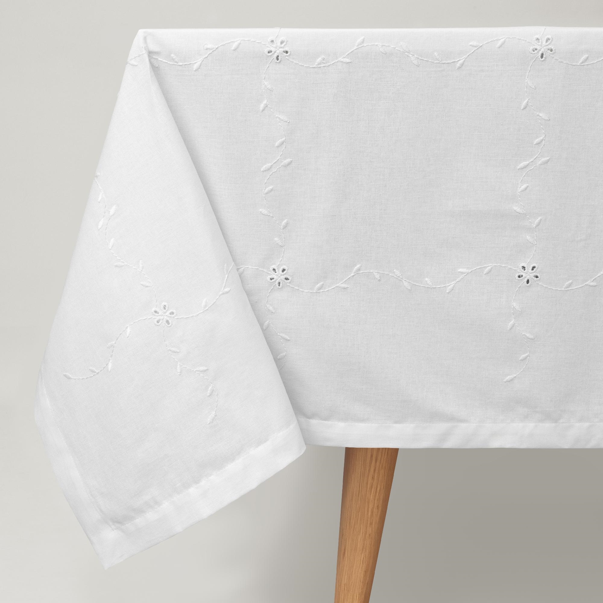 resm Linens Petunıa 150x250 cm Masa Örtüsü Kırık Beyaz