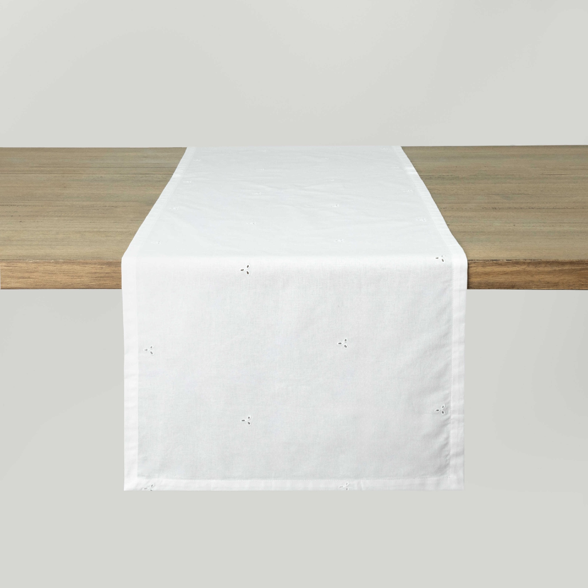 resm Linens Begonia 45x170 cm Runner Optik Beyaz