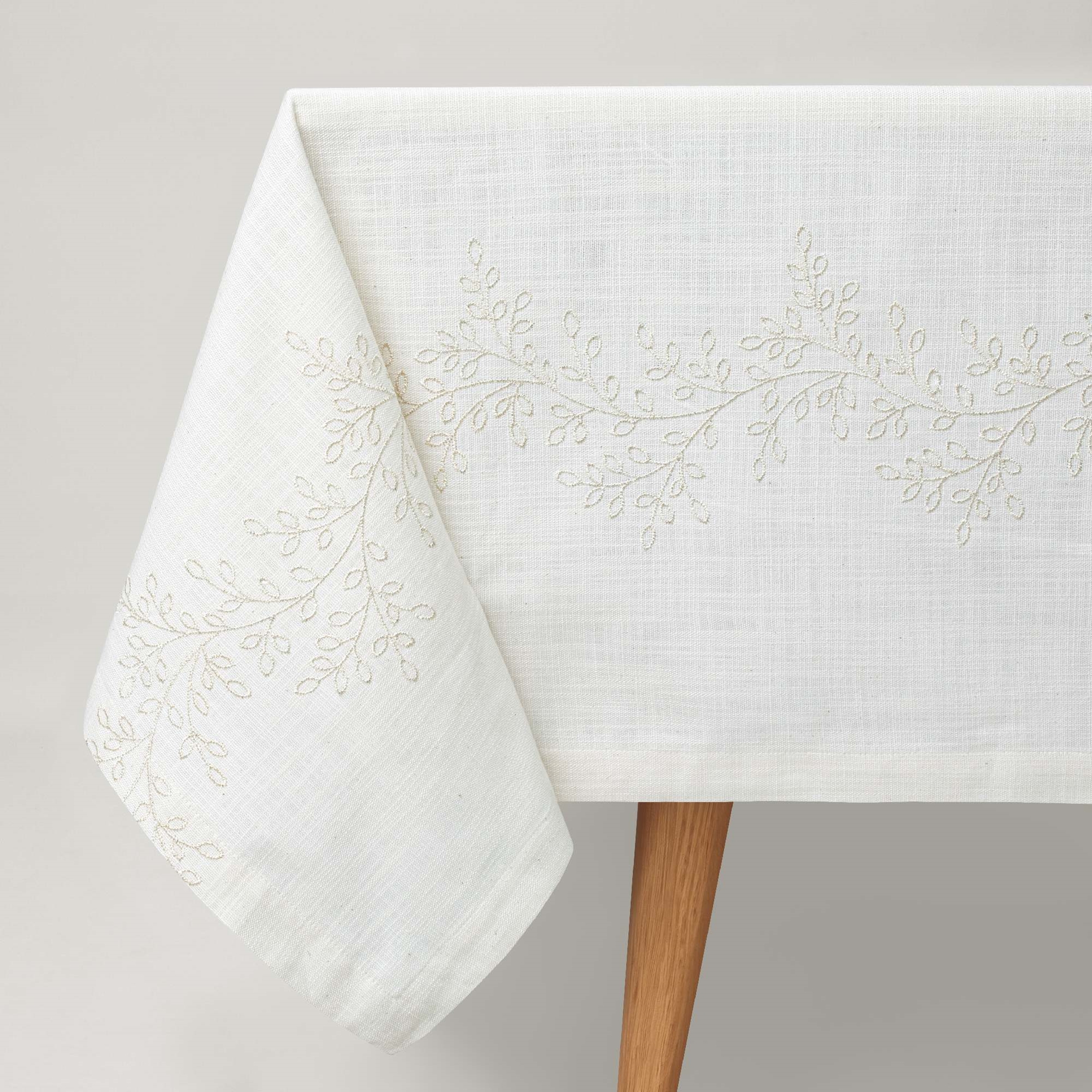 resm Linens Magnolia 150x300 cm Masa Örtüsü Naturel Gold