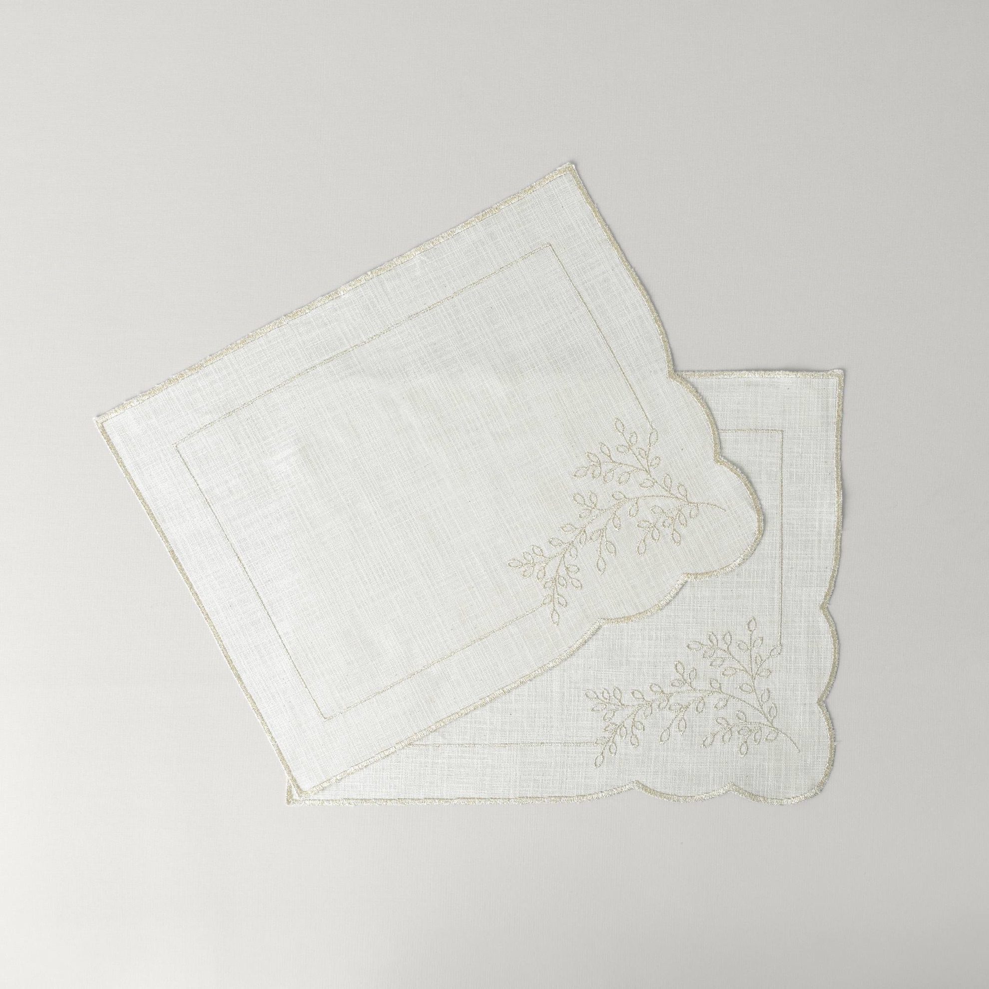 resm Linens Magnolia 45x45 cm 2'li Peçete Naturel Gold