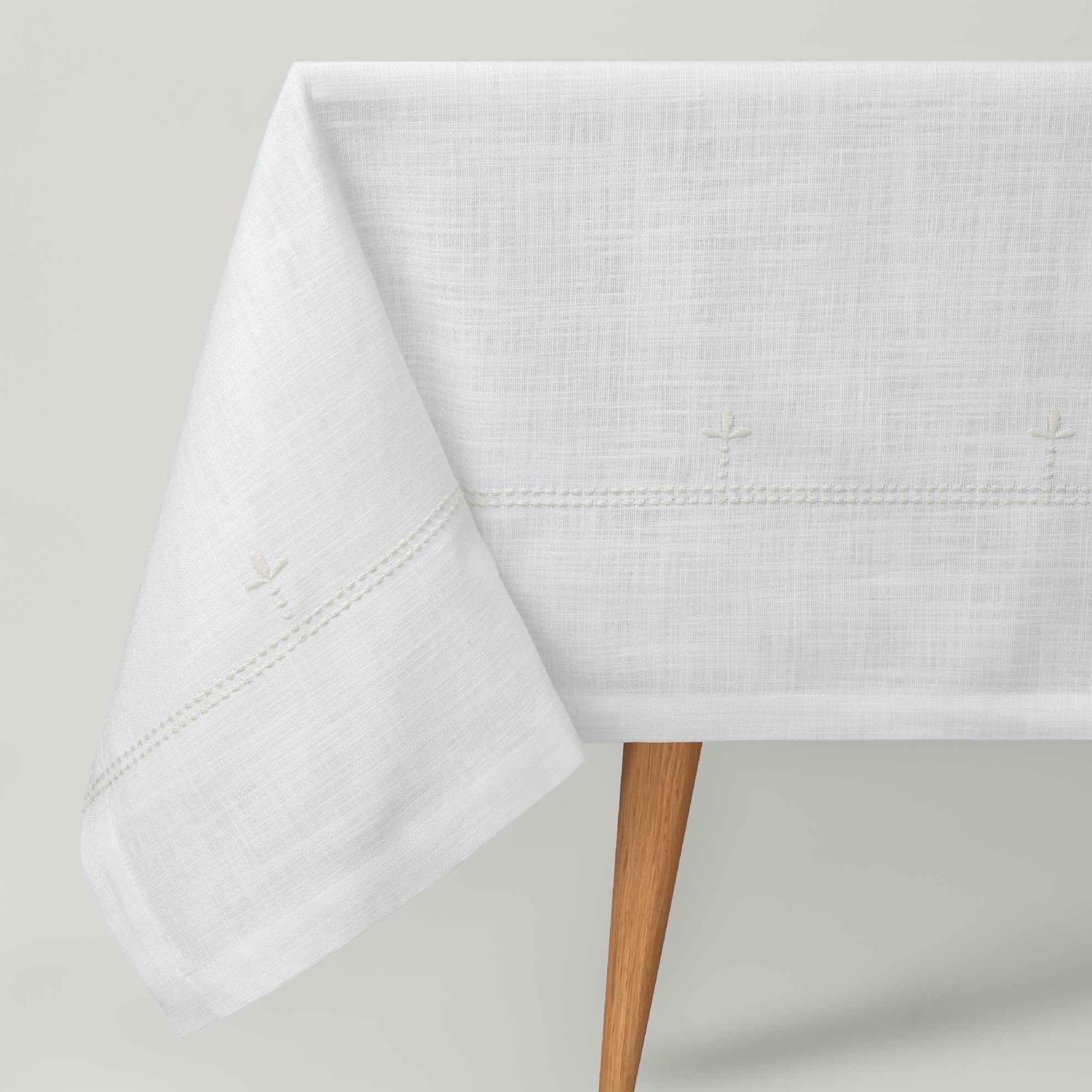 resm Linens Dove 150x300 cm Masa Örtüsü Kırık Beyaz