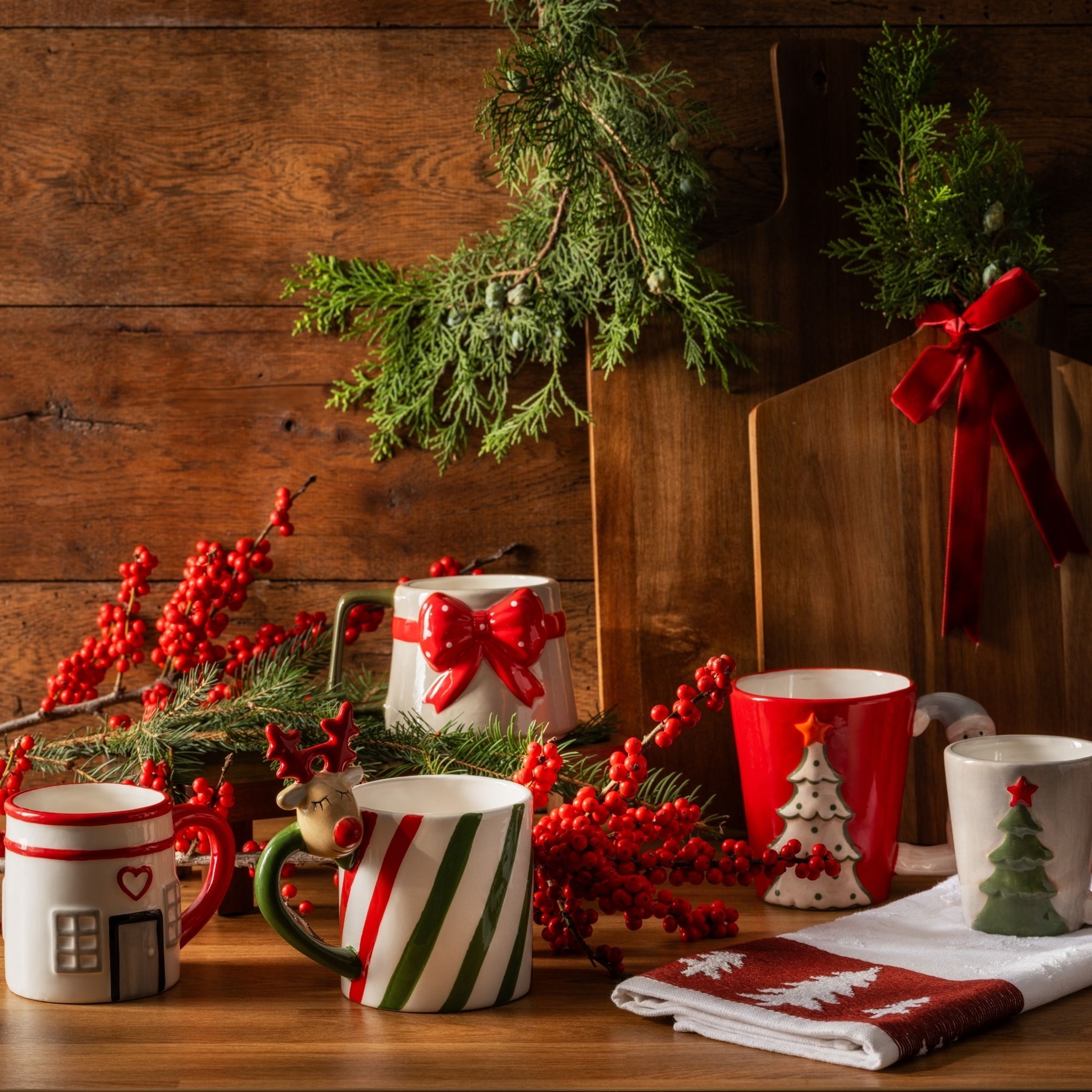 resm Linens Pine Dolomit 450 ml Kupa Kırmızı