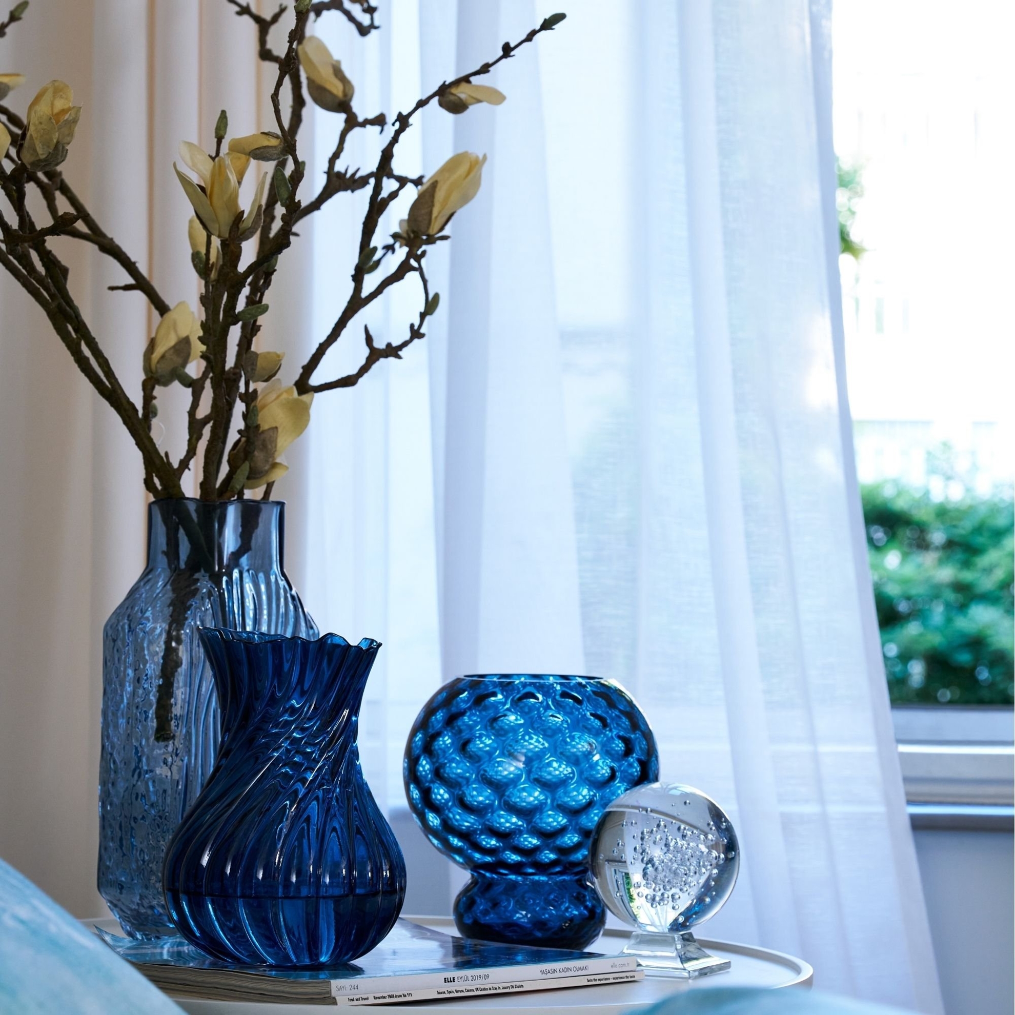 resm Linens Eviel 18x18x19 cm Vazo Mavi