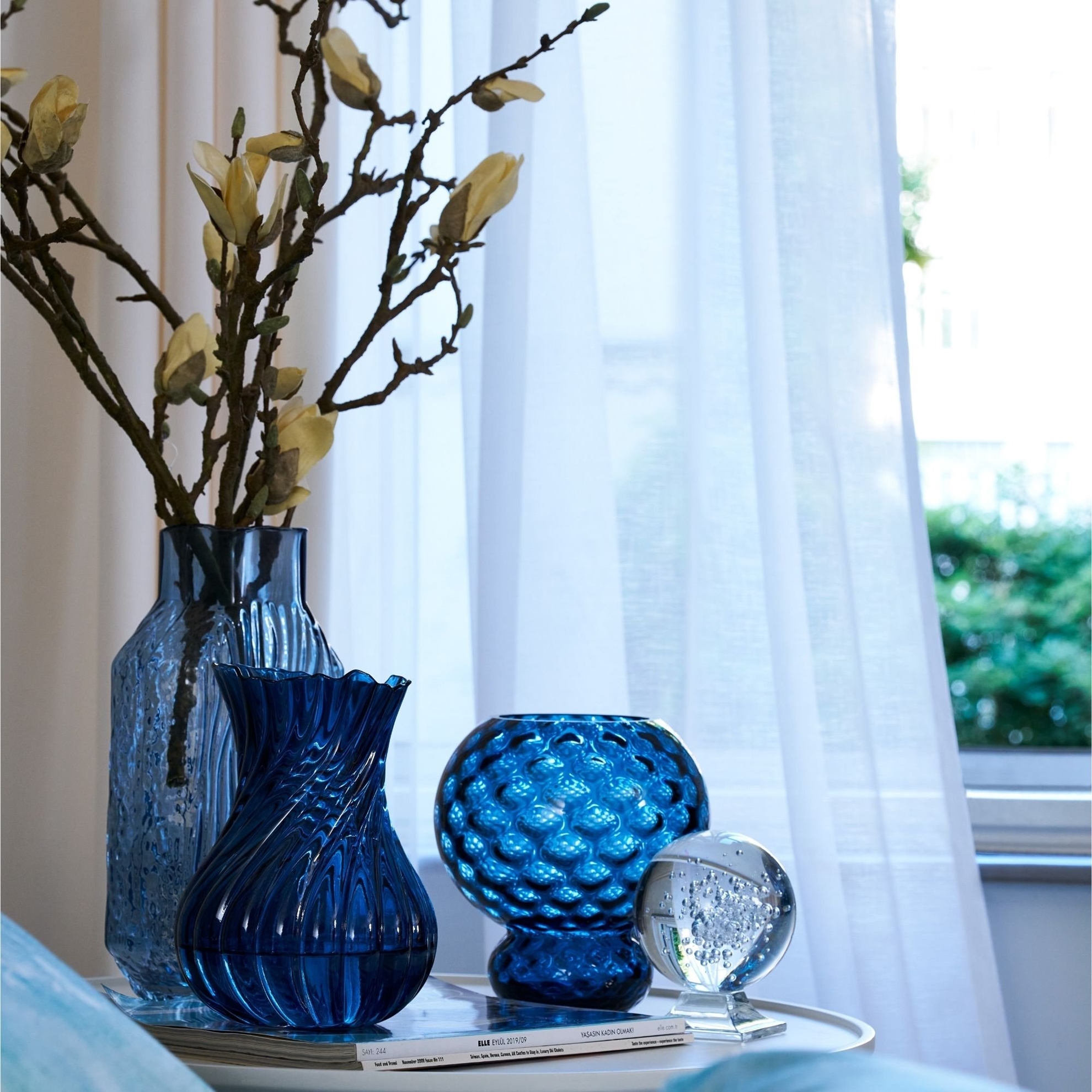 resm Linens Omella 15x15x20 cm Vazo Mavi