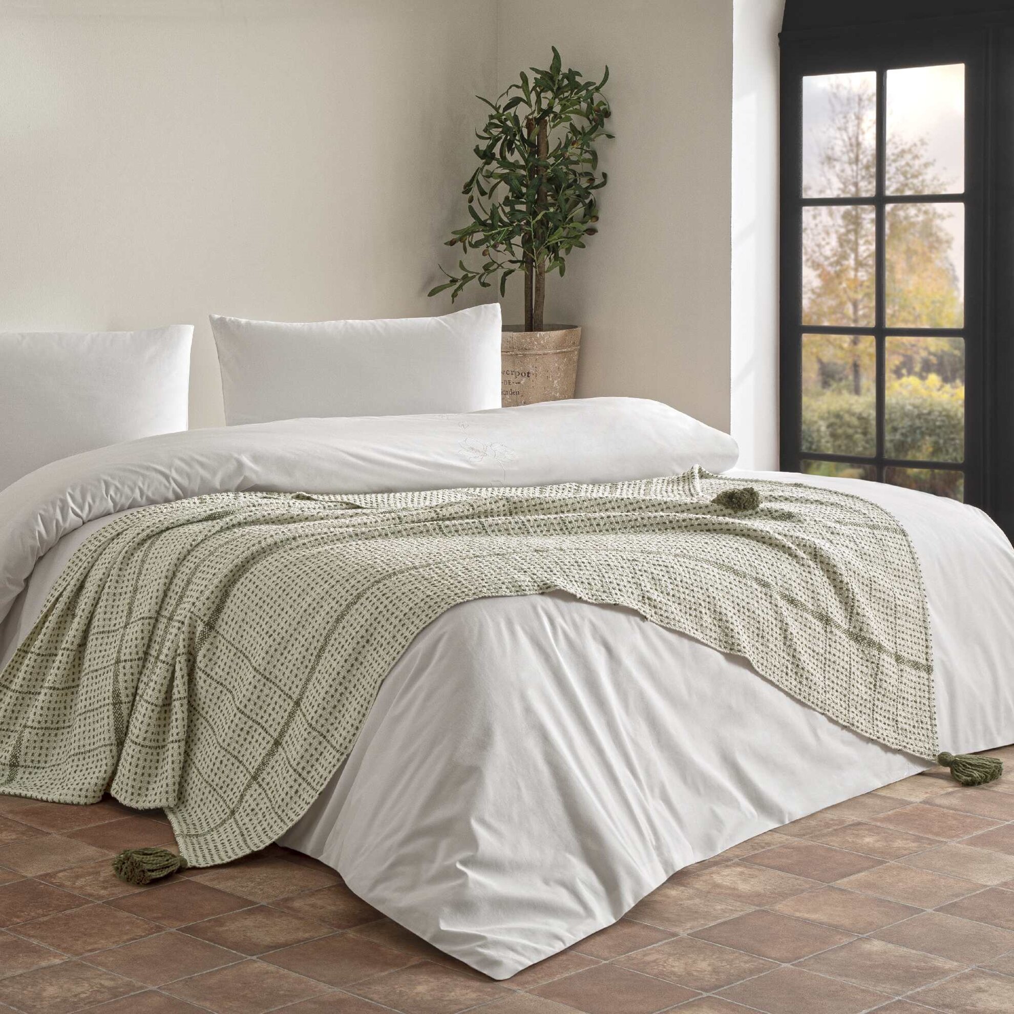 resm Linens Coze Throw / Tv Battaniyesi Yeşil Tek Kişilik