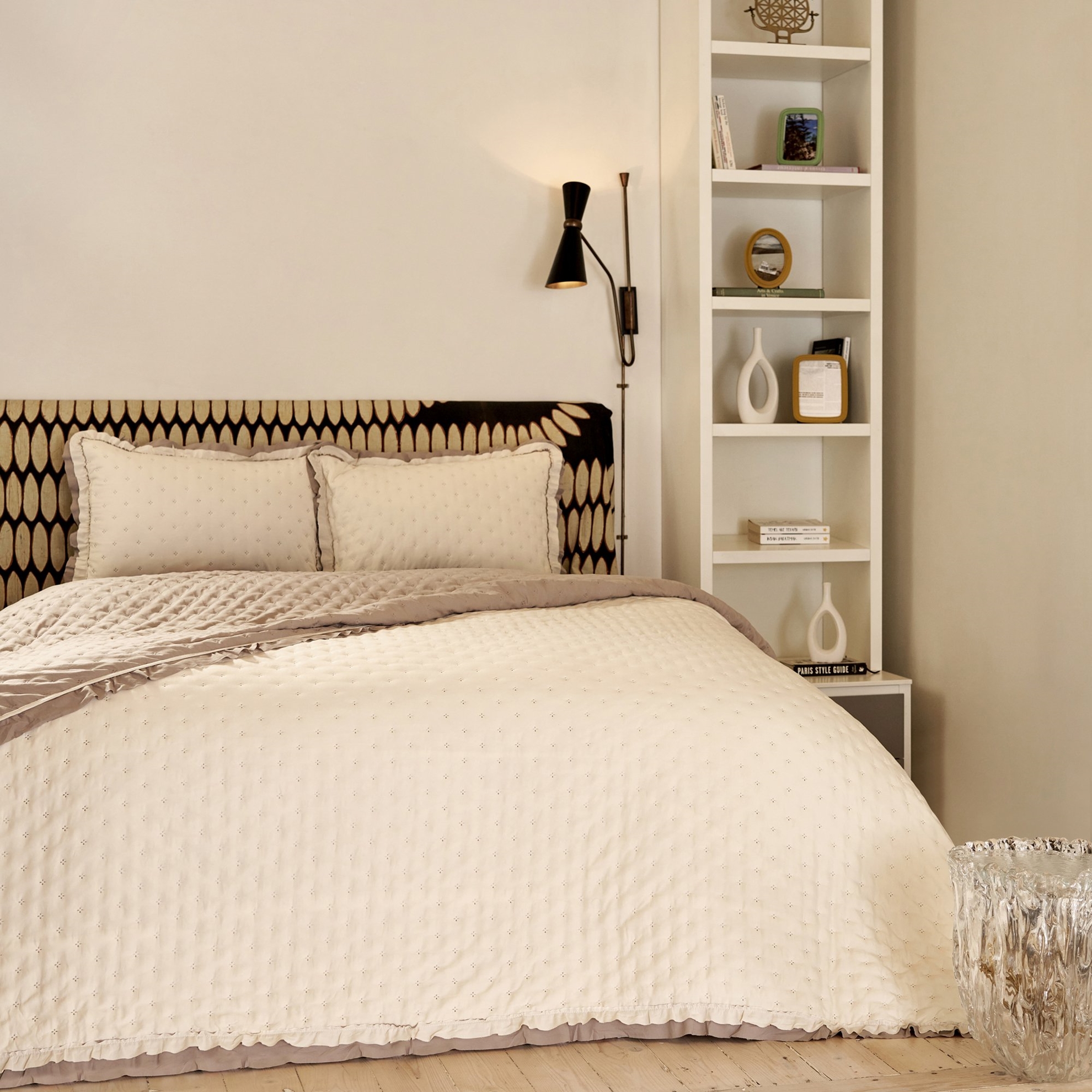 resm Linens Scarlett Çift Kişilik Yatak Örtüsü Seti Taş