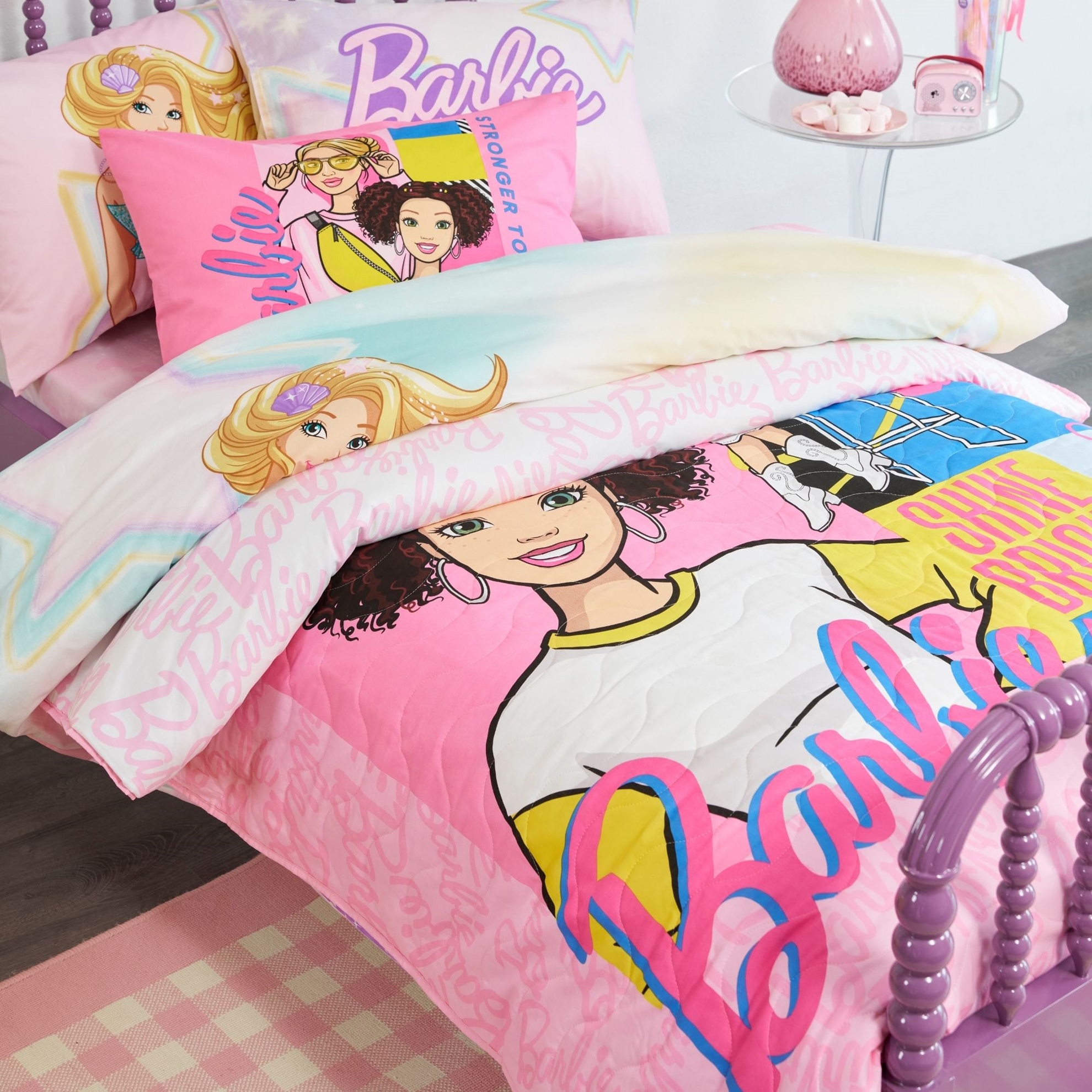 resm Taç Lisanslı Barbie Bright Tek Kişilik Pamuk Complete Set