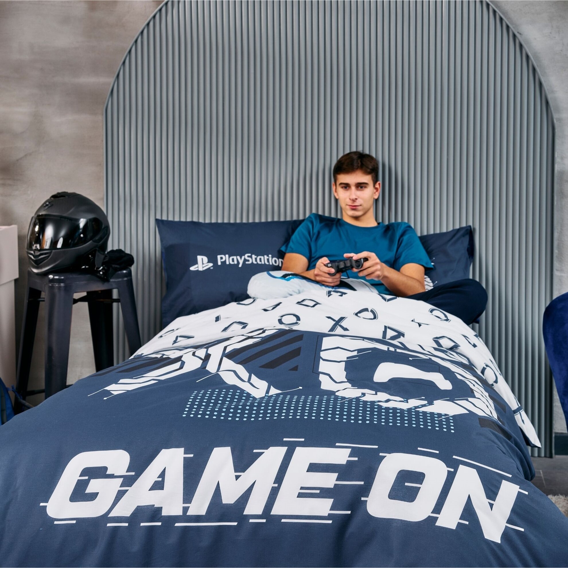 resm Taç Lisanslı Playstation Game on Tek Kişilik Pamuk Nevresim Takımı 100