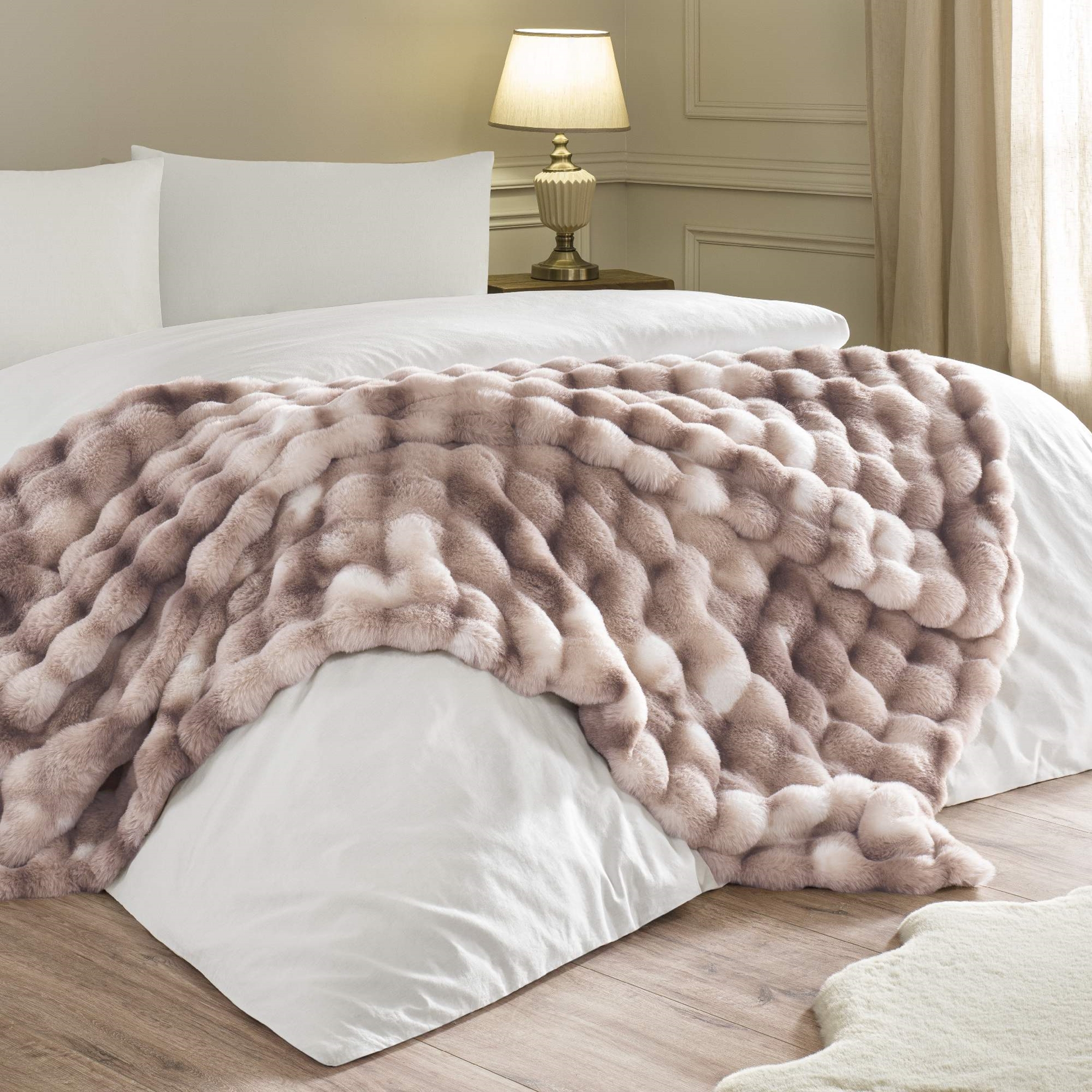 resm Linens Cozynest Throw / Tv Battaniyesi Gül Kurusu Tek Kişilik