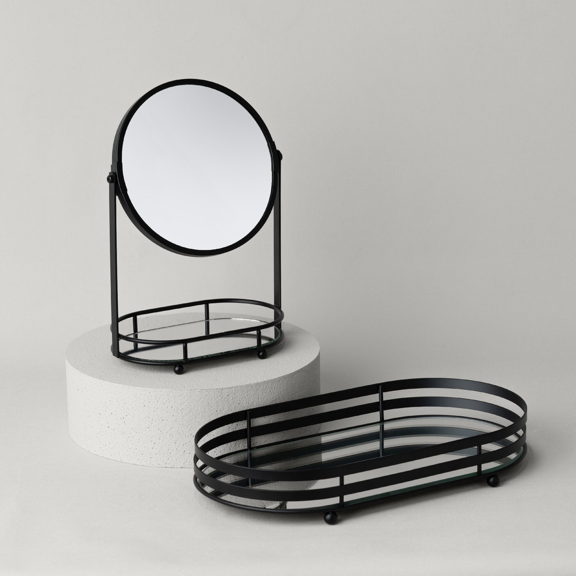 resm Linens Tezza 20X11X27 cm Makyaj Aynası Siyah