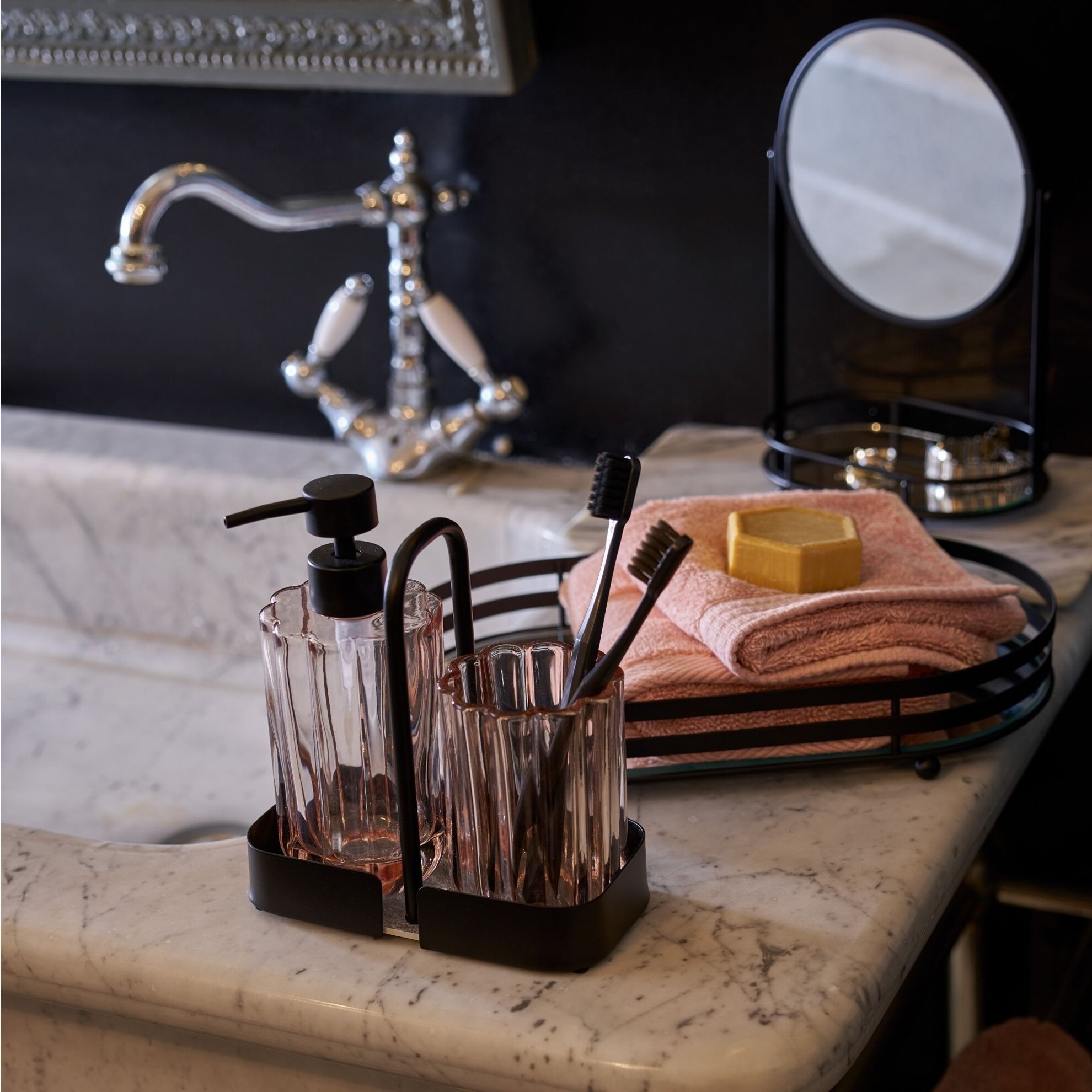 resm Linens Tezza 20X11X27 cm Makyaj Aynası Siyah