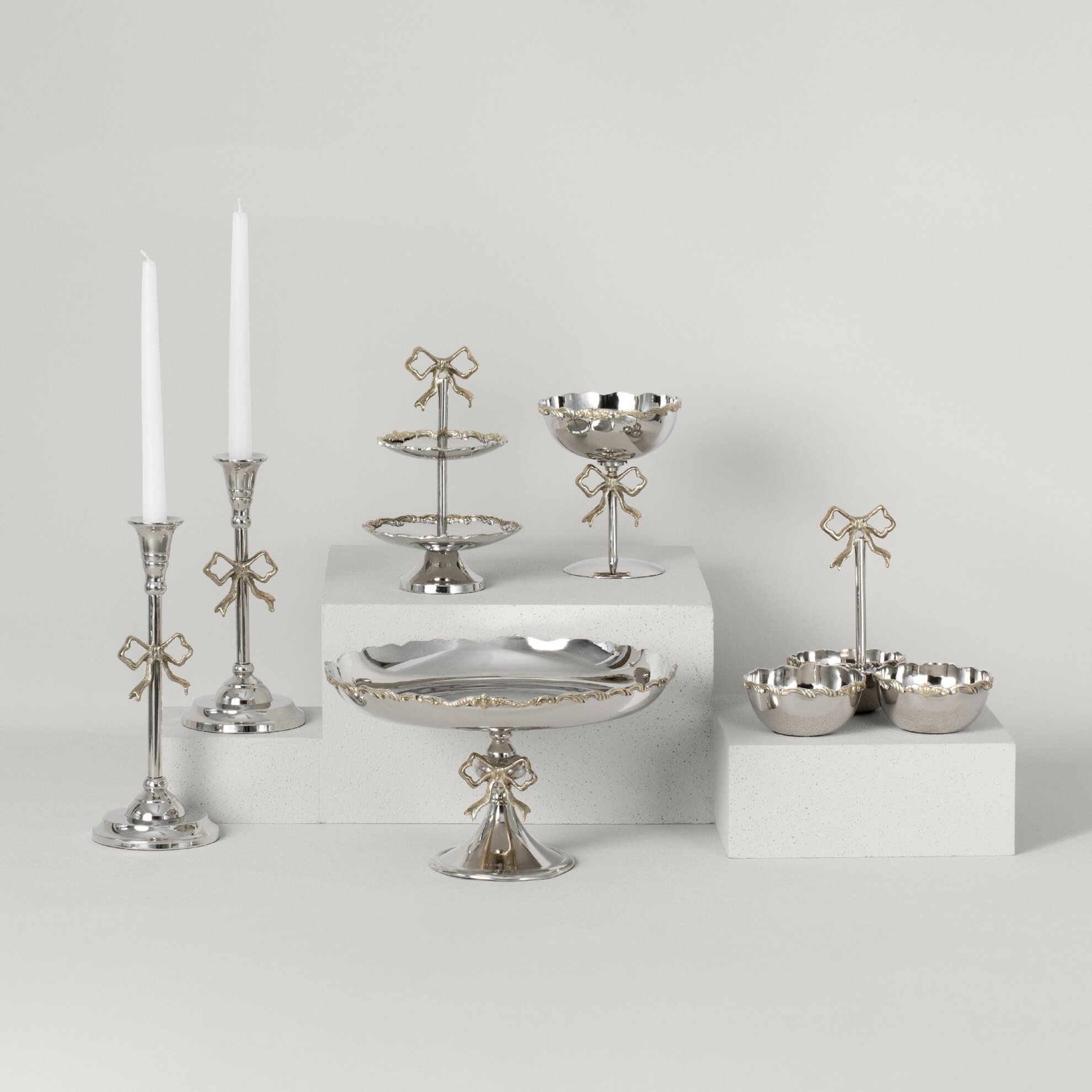 resm Linens Ribbon 13,25x13,25x16 cm Ayaklı Kase