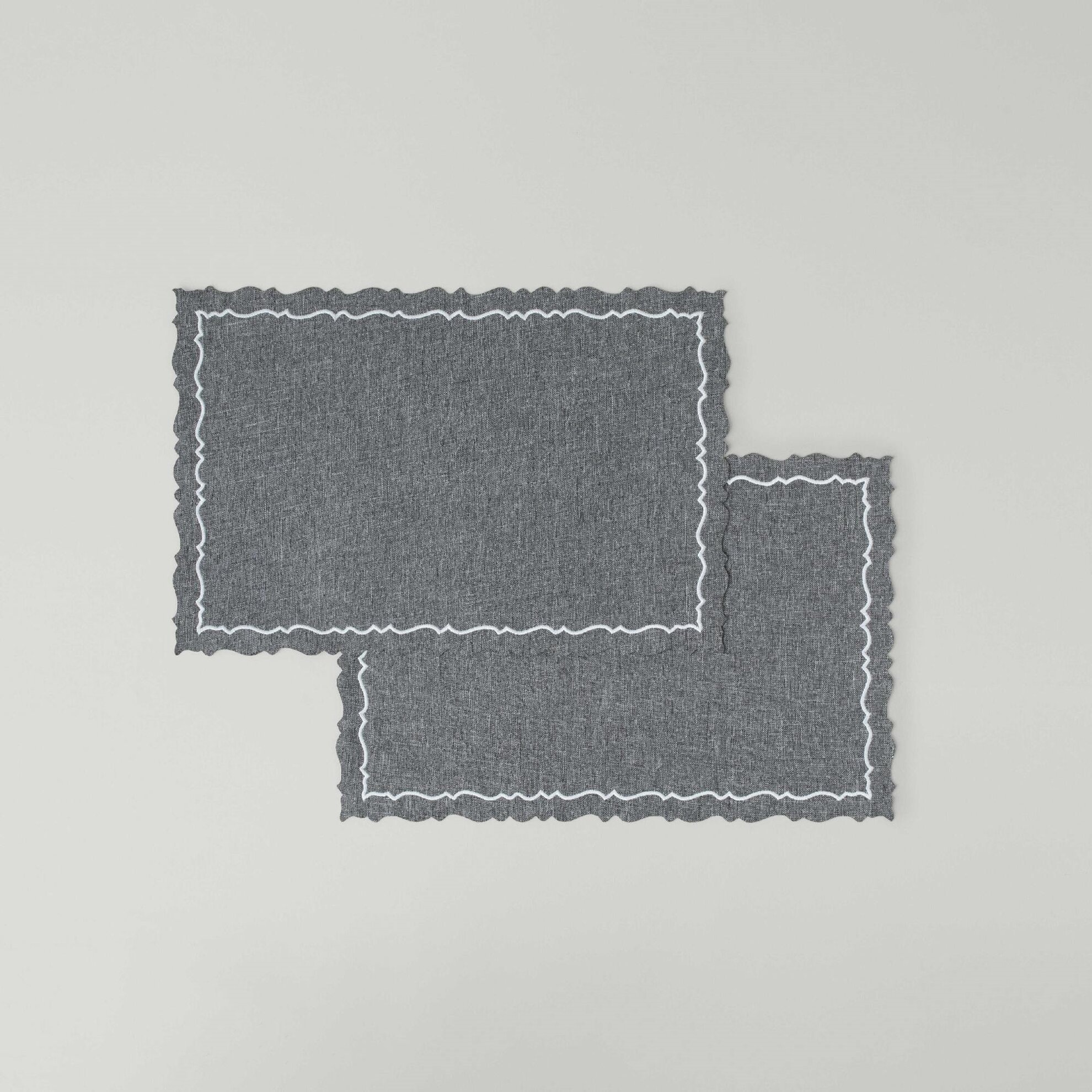 resm Linens Marly 2'li 45x30 cm Amerikan Servisi Antrasit