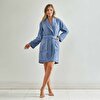 resm Linens Soft Pamuk Bornoz Mavi S