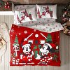 resm Taç Disney Minnie&Mickey Christmas Pamuk Çift Kişilik Nevresim Takımı
