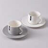 resm Linens Mine&Yours Porselen 2'li 110 ml Kahve Fincan Seti Beyaz-Gri