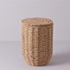 resm Linens Carry 22x22x32 cm Kapaklı Yuvarlak Sepet Naturel