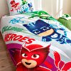 resm Taç Lisanslı Pj Masks Super Team Pamuk Tek Kişilik Nevresim Takımı