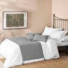 resm Linens Gardenia Standart Yatak Runner Seti Antrasit
