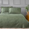 resm Linens Leaf Yatak Örtüsü Koyu Yeşil Tek Kişilik