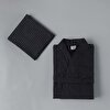 resm Linens Luca S/M Pamuk Bornoz Seti Siyah