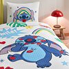 resm Taç Lisanslı Disney Stitch Tek Kişilik Pamuk Pike Takımı