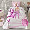resm Taç Lisanslı Barbie Light Tek Kişilik Pamuk Pike Takımı