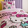 resm Taç Lisanslı Hello Kitty Cake Tek Kişilik Pamuk Pike Takımı