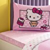 resm Taç Lisanslı Hello Kitty Cake Tek Kişilik Pamuk Pike Takımı