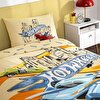 resm Taç Lisanslı Hot Wheels Winner Tek Kişilik Pamuk Nevresim Takımı