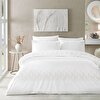 resm Linens Premium Chıffon Pamuk Brode Süper King Nevresim Takımı Beyaz