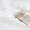 resm Linens Premium Chıffon Pamuk Brode Süper King Nevresim Takımı Beyaz