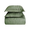 resm Linens Leaf Çift Kişilik Yatak Örtüsü Seti Koyu Yeşil