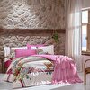 resm Taç Butik Alaçatı Pike Pamuk Çift Kişilik Pike Pembe