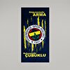 resm Lisanslı Fenerbahçe Çubuklu Pamuk 75x150 cm Plaj Havlusu