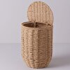 resm Linens Carry 22x22x32 cm Kapaklı Yuvarlak Sepet Naturel