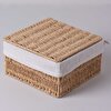 resm Linens Carry 23x23x12 cm Kapaklı Sepet Naturel
