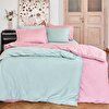 resm Linens Mix&Match Pamuk Tek Kişilik Saten Nevresim Kılıfı Gül Kurusu