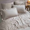 resm Linens Mix&Match Pamuk Saten 2'li Volanlı Yastık Kılıfı Seti Taş
