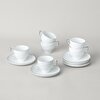 resm Linens Javed Porselen 6'lı 90 ml Kahve Fincan Seti Beyaz-Gümüş