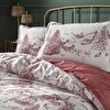 resm Linens Allday Chalet Pamuk Saten Tek Kişilik Nevresim Takımı Bordo