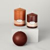 resm Linens Basic Çap 8 cm Yuvarlak Mum Kahve