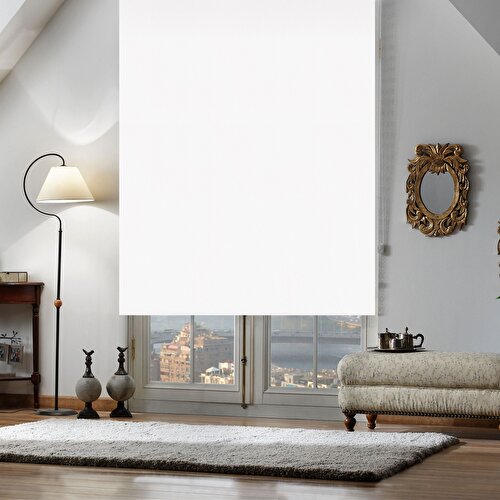 Resim Taç Inova Kendini Temizleyen Polyester Stor Perde Beyaz 100X200 cm