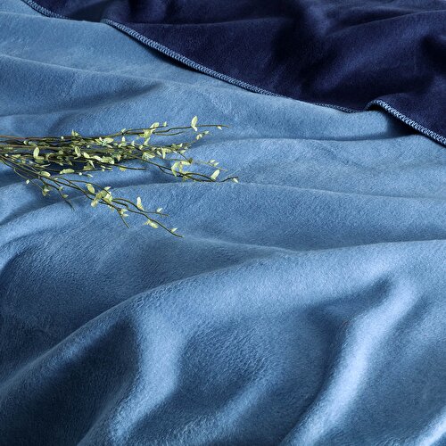 Resim Linens Gloria Çift Kişilik Battaniye Mavi