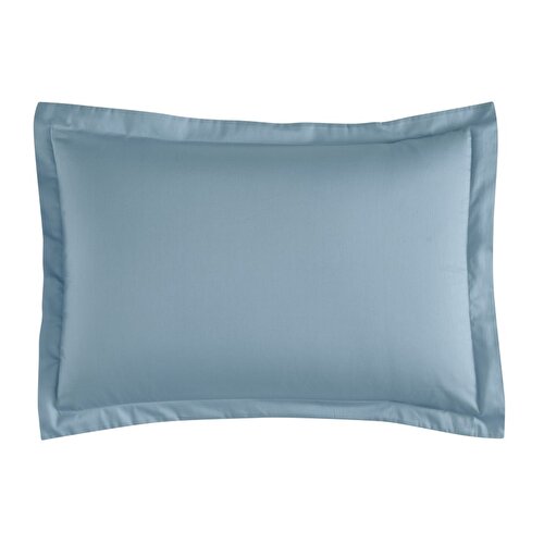 Resim Linens Mix&Match Pamuk Saten 2'li Volanlı Yastık Kılıfı Seti Mavi