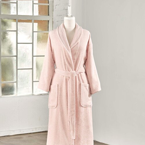 Resim Linens Soft Pamuk Bornoz Pudra L